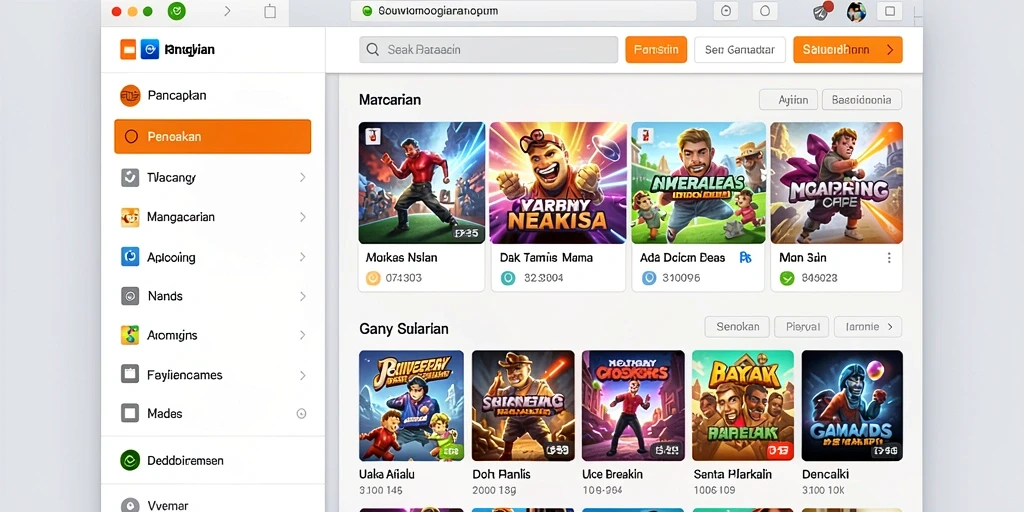 Tampilan menarik dengan berbagai tema slot yang seru.